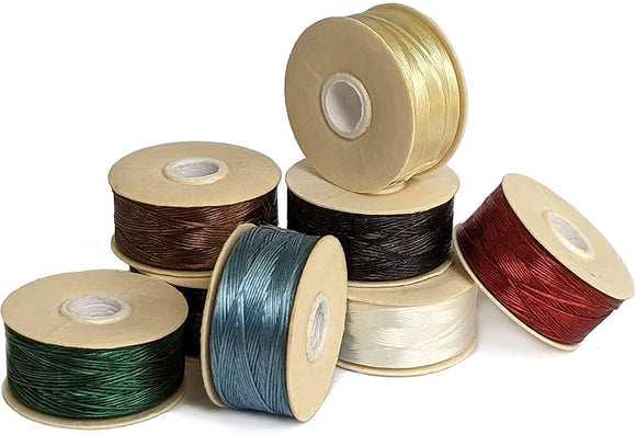 Nylon Nymo Beading Thread 64 Yard Bobbin Size D - LT TAN