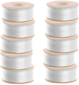 Nymo 10 Bobbins of 64 Yards Size D White Nylon Beading Thread for Delica Beads