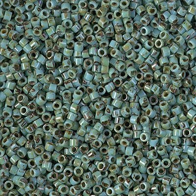 50 Grams Miyuki Delica Bead 11/0 Turquoise Blue-Green Picasso Bulk Bag DB2264-50